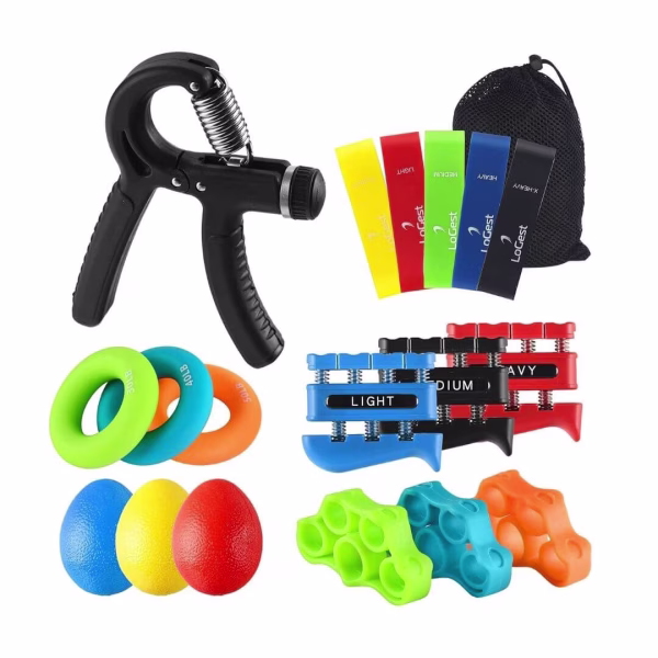 Kit Para Fortalecimiento de Mano y Antebrazo de 18 Piezas