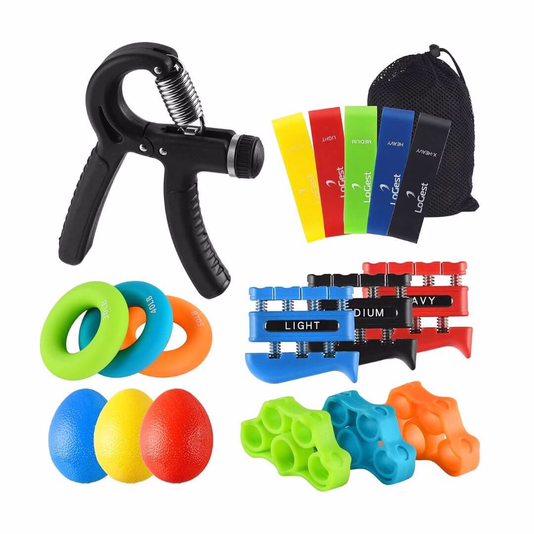 Kit Para Fortalecimiento de Mano y Antebrazo de 18 Piezas