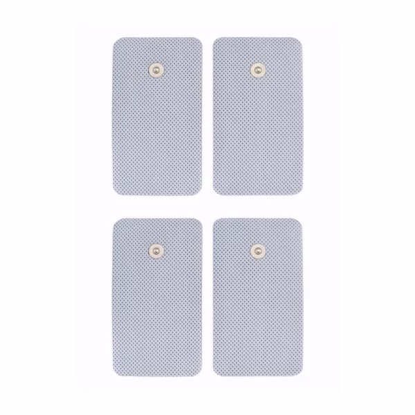 Pack x 4 Electrodos 5×9 cm Rectangulares de Botón tipo Snap