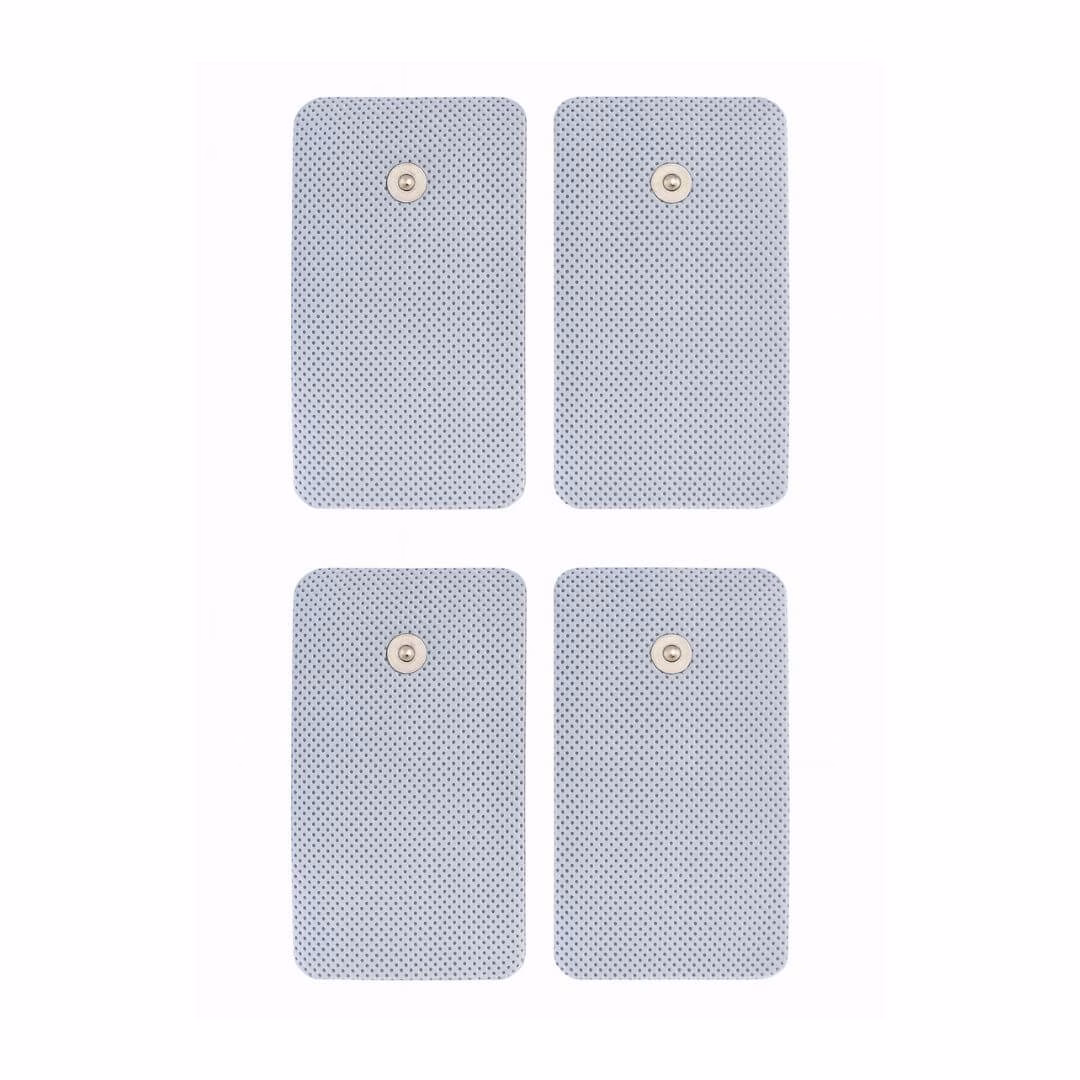 Pack x 4 Electrodos 5×9 cm Rectangulares de Botón tipo Snap